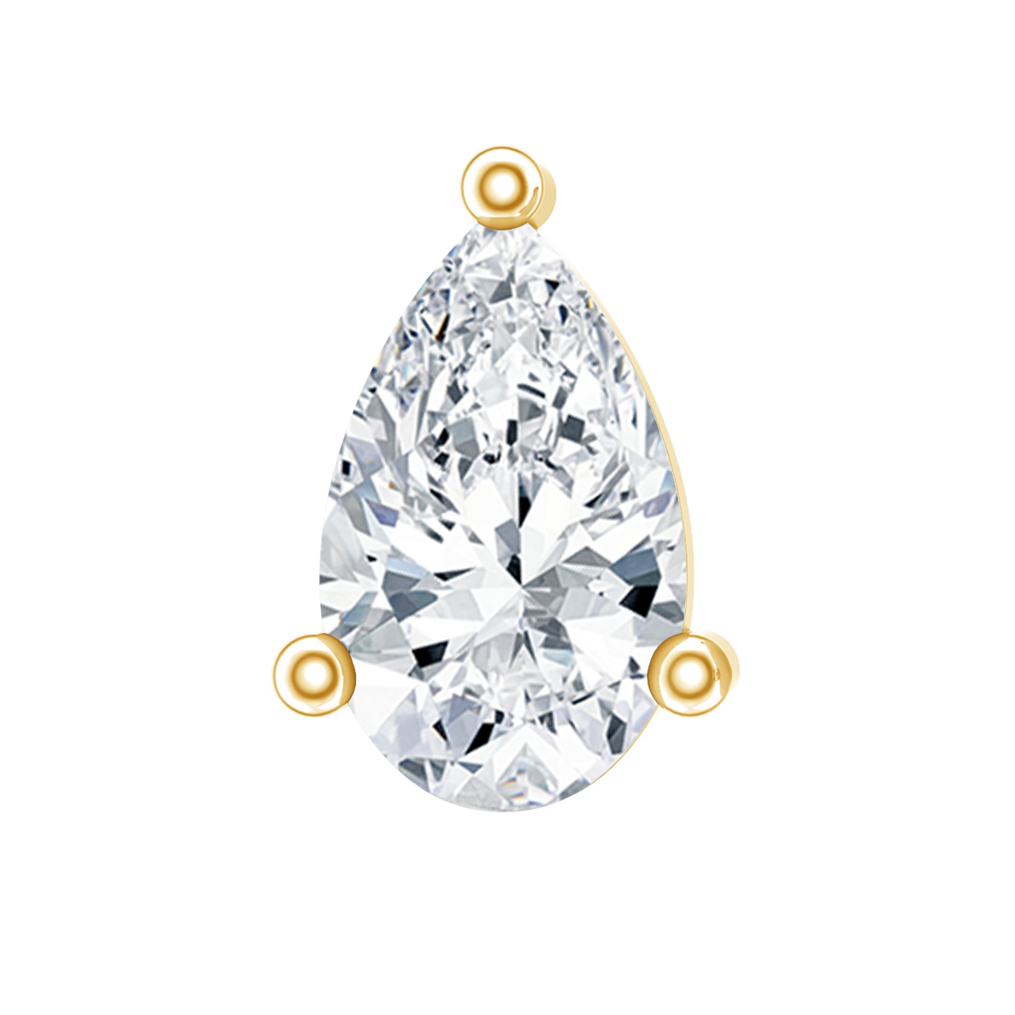 Solitaire Pear Shape Diamond Earring for Tragus Piercing | Body Jewelry | Wiccan Center