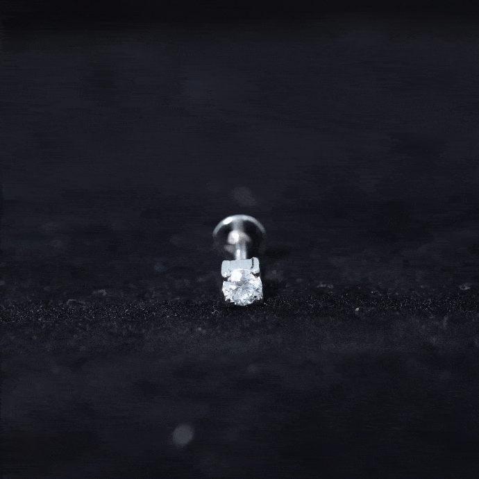 Minimalist Diamond Solitaire Tragus Earring | Body Jewelry | Wiccan Center