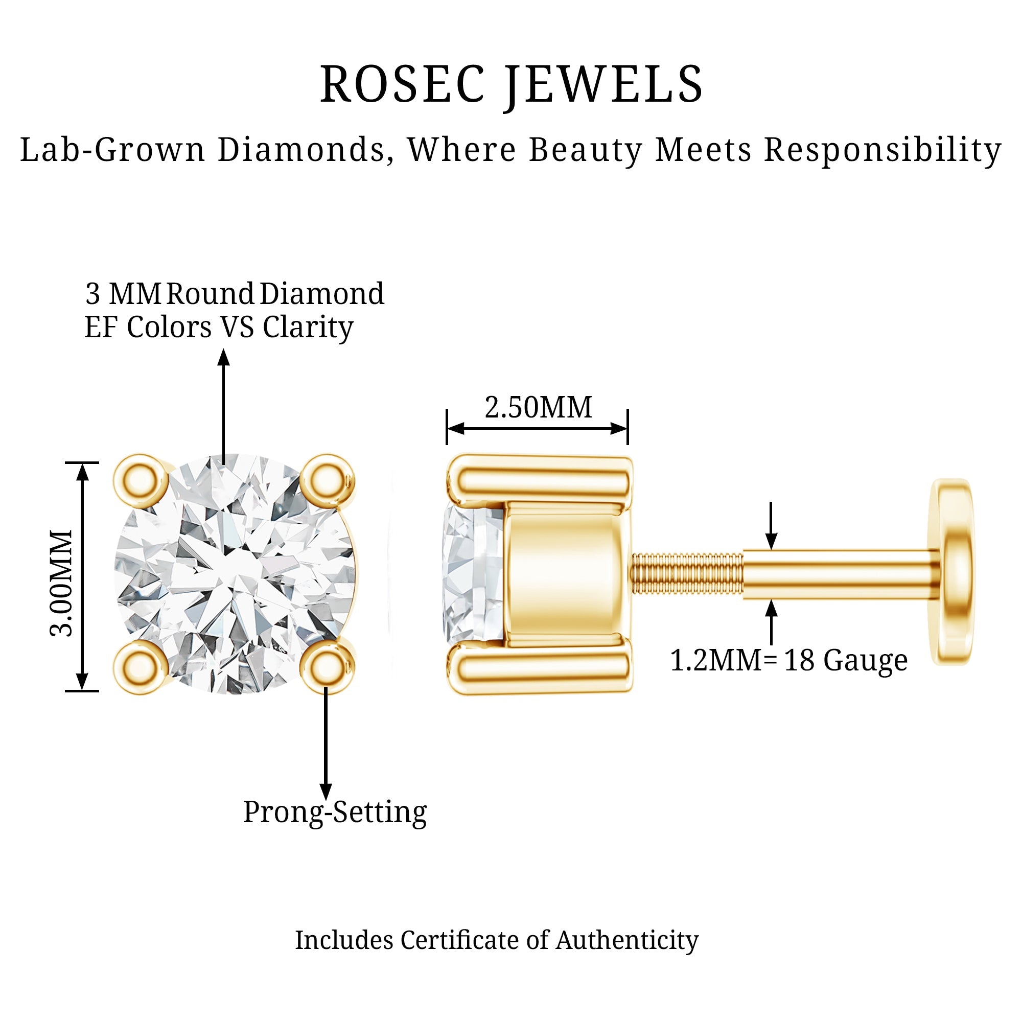 Minimalist Diamond Solitaire Tragus Earring | Body Jewelry | Wiccan Center