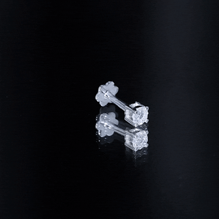 Minimalist Diamond Solitaire Earring for Tragus Piercing | Body Jewelry | Wiccan Center