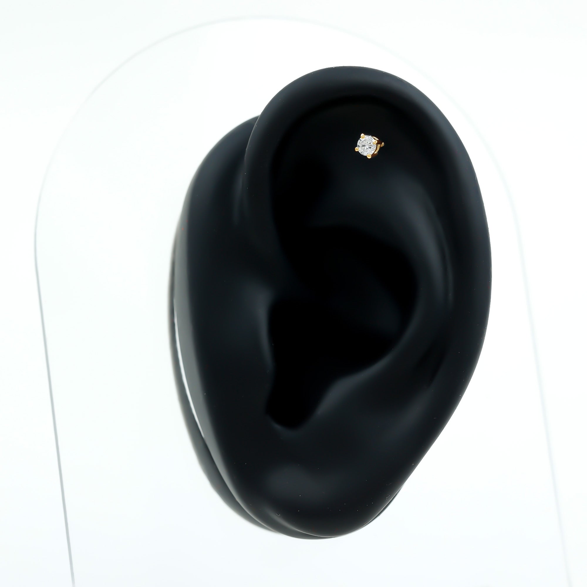 Minimalist Diamond Solitaire Earring for Tragus Piercing | Body Jewelry | Wiccan Center