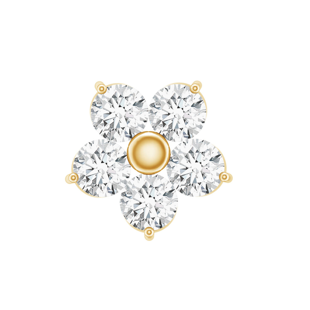 Minimalist Diamond Flower Tragus Earring with Flat Back | Body Jewelry | Wiccan Center