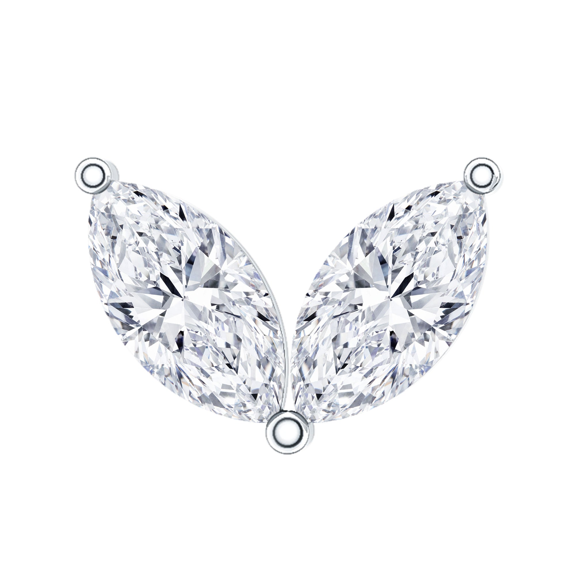 Marquise Diamond Two Stone Earring for Tragus Piercing | Body Jewelry | Wiccan Center