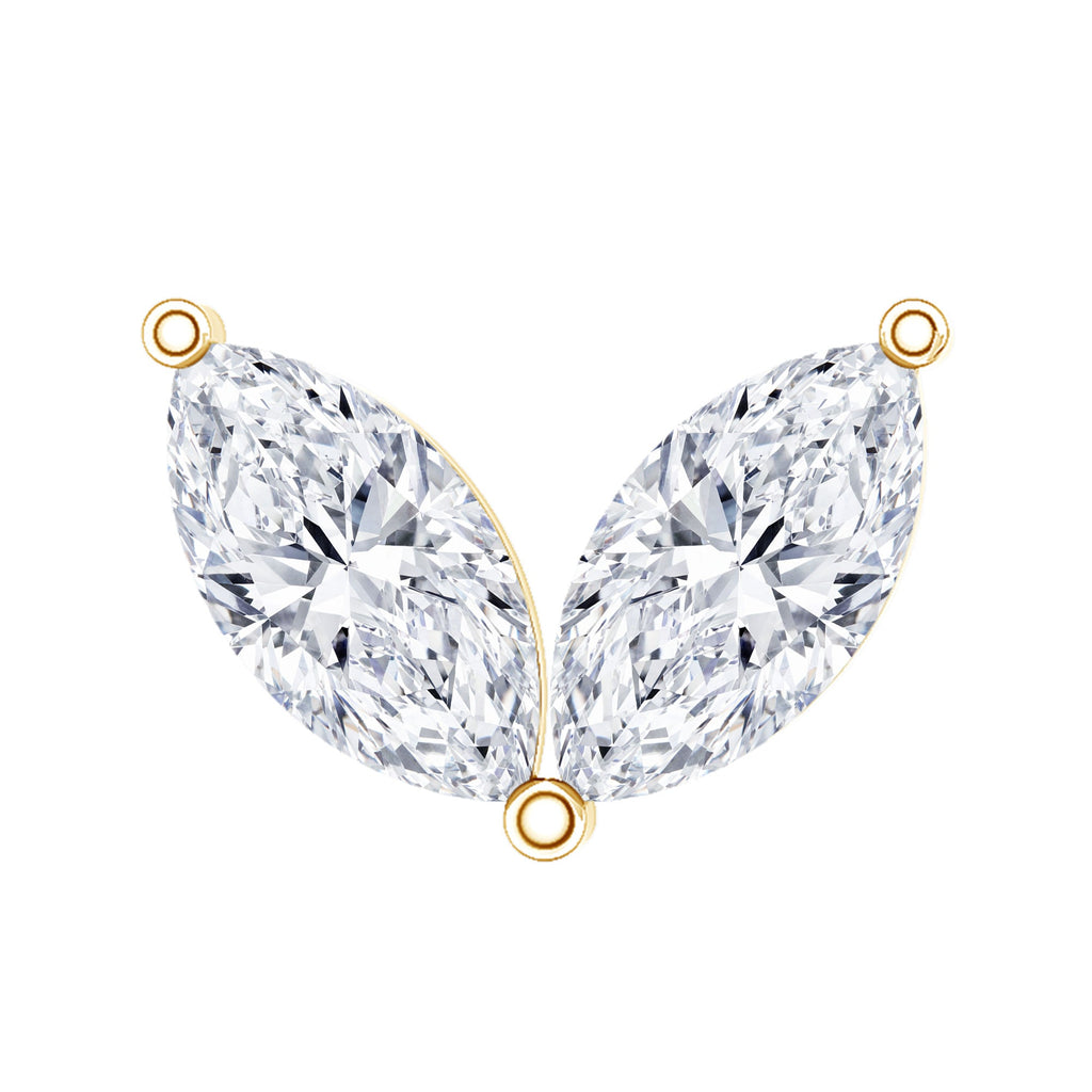 Marquise Diamond Two Stone Earring for Tragus Piercing | Body Jewelry | Wiccan Center