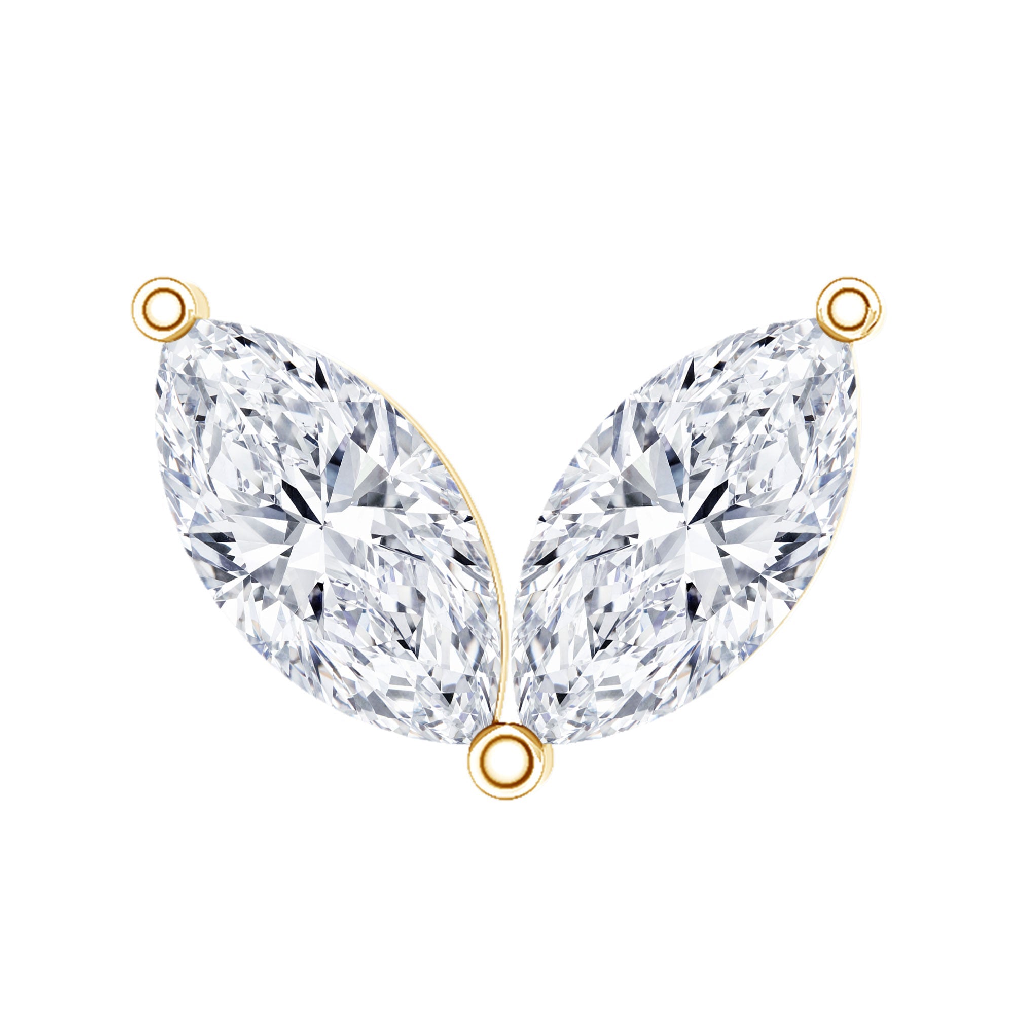 Marquise Diamond Two Stone Earring for Tragus Piercing | Body Jewelry | Wiccan Center