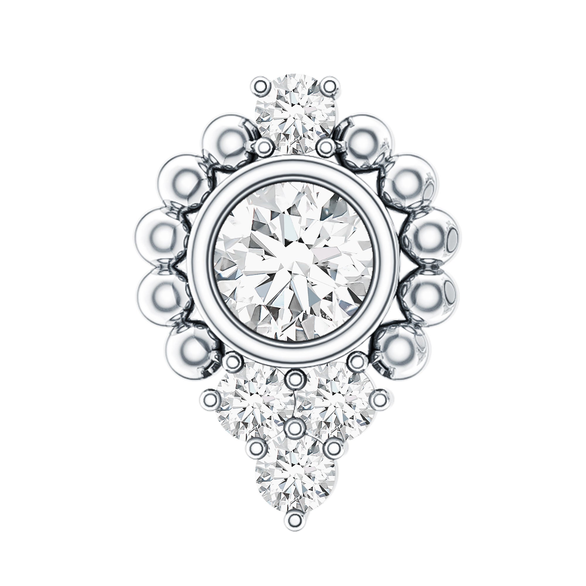 Bezel Set Diamond Minimalist Earring for Tragus Piercing | Body Jewelry | Wiccan Center