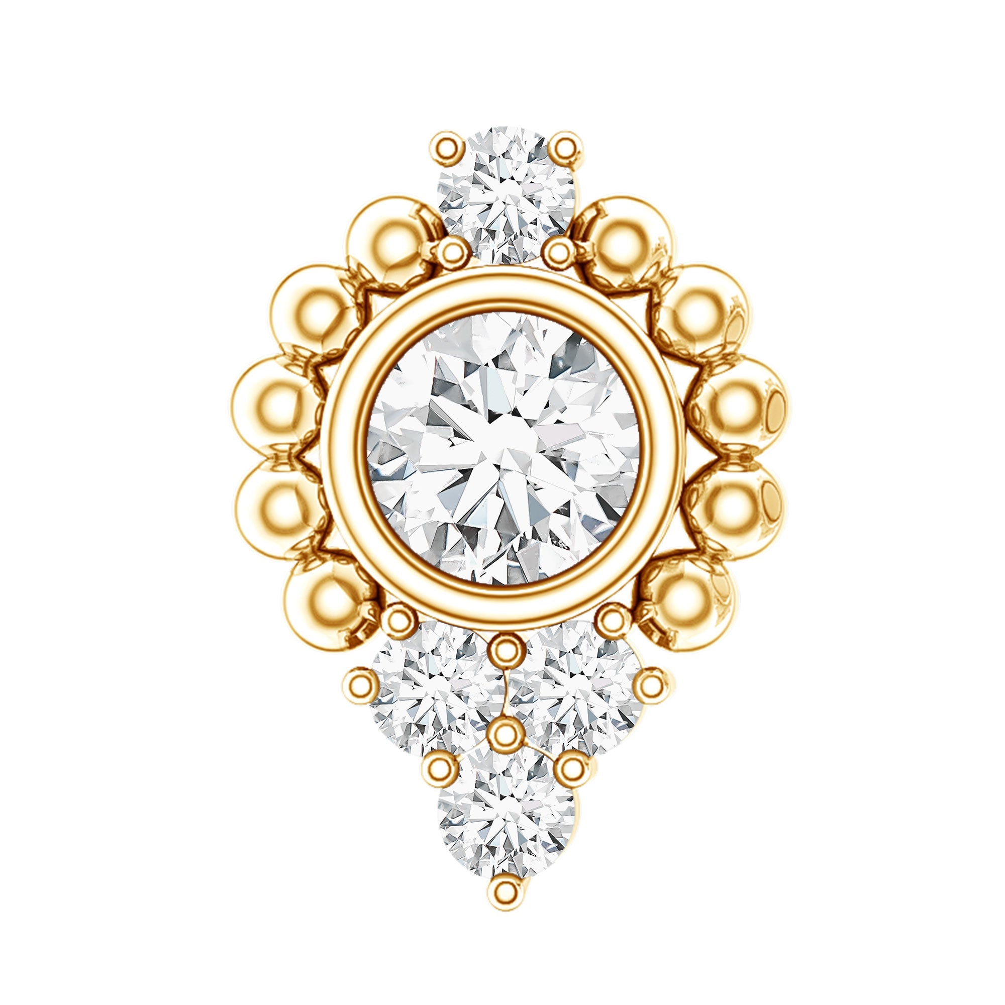 Bezel Set Diamond Minimalist Earring for Tragus Piercing | Body Jewelry | Wiccan Center