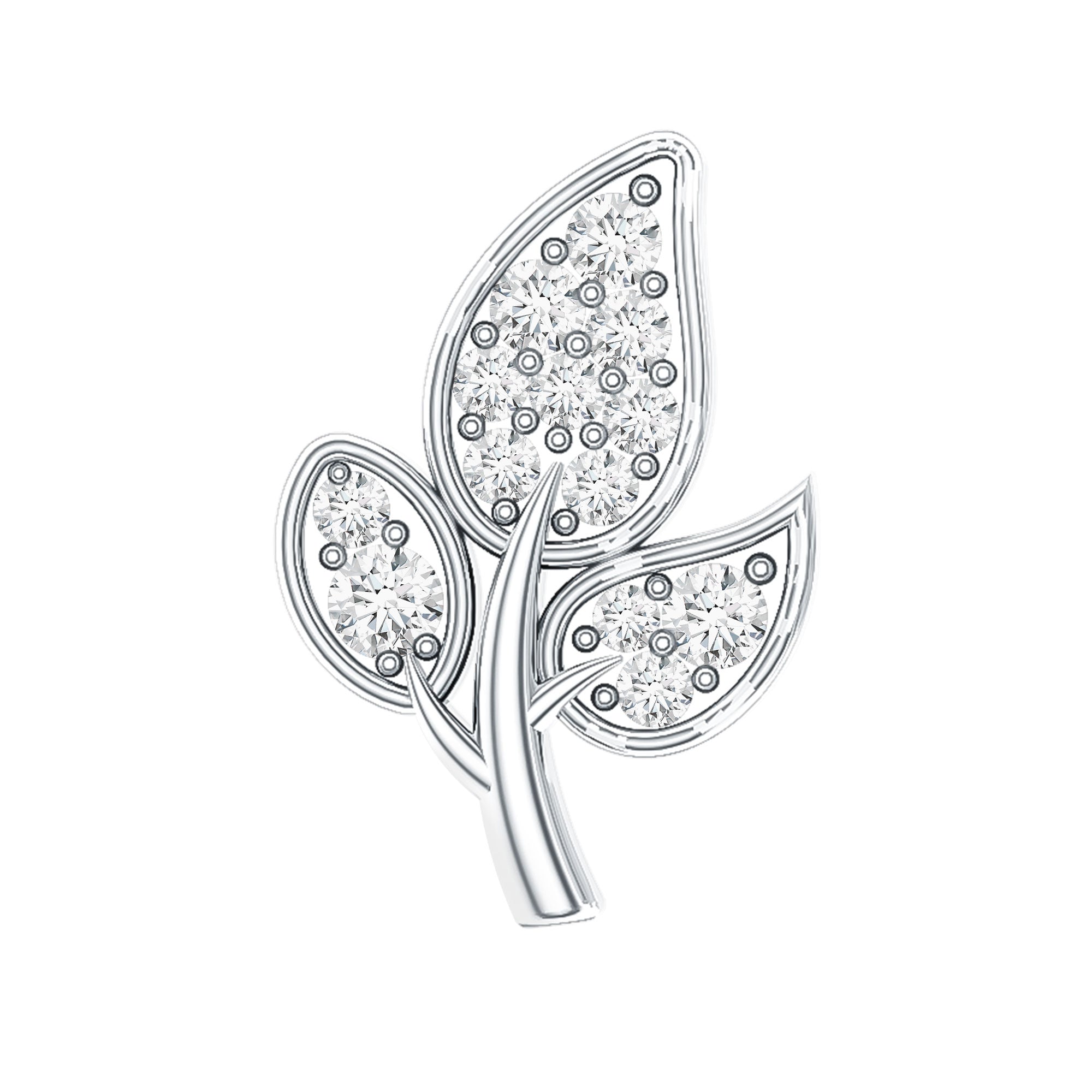 Diamond Leaf Flat Back Cartilage Stud Earring (18G) – Nature Inspired Helix & Tragus Jewelry in Gold | Body Jewelry | Wiccan Center