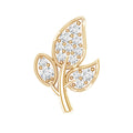 Diamond Leaf Flat Back Cartilage Stud Earring (18G) – Nature Inspired Helix & Tragus Jewelry in Gold | Body Jewelry | Wiccan Center