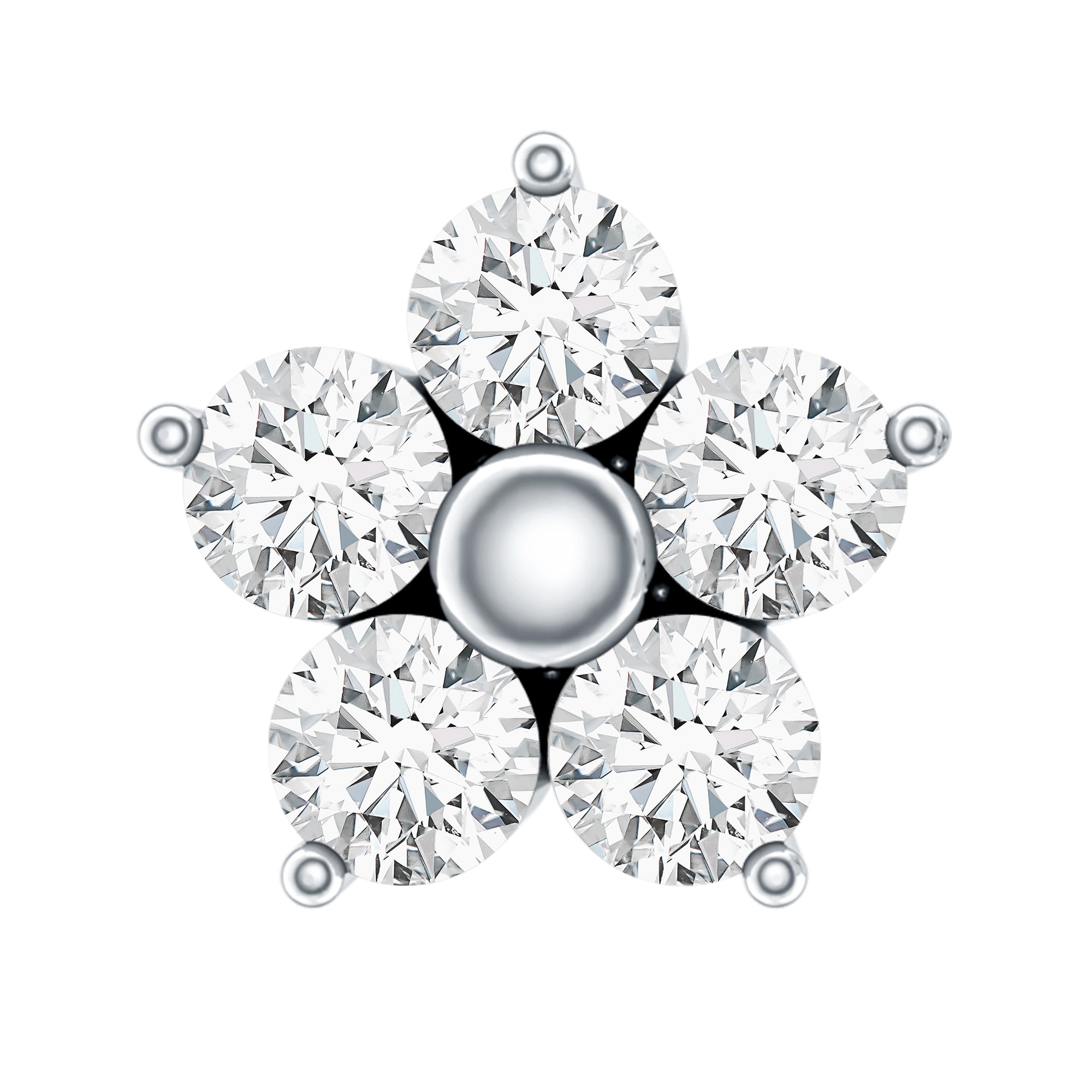 Nature Inspired Diamond Flower Earring for Tragus Piercing | Body Jewelry | Wiccan Center