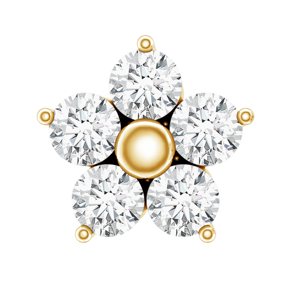 Nature Inspired Diamond Flower Earring for Tragus Piercing | Body Jewelry | Wiccan Center
