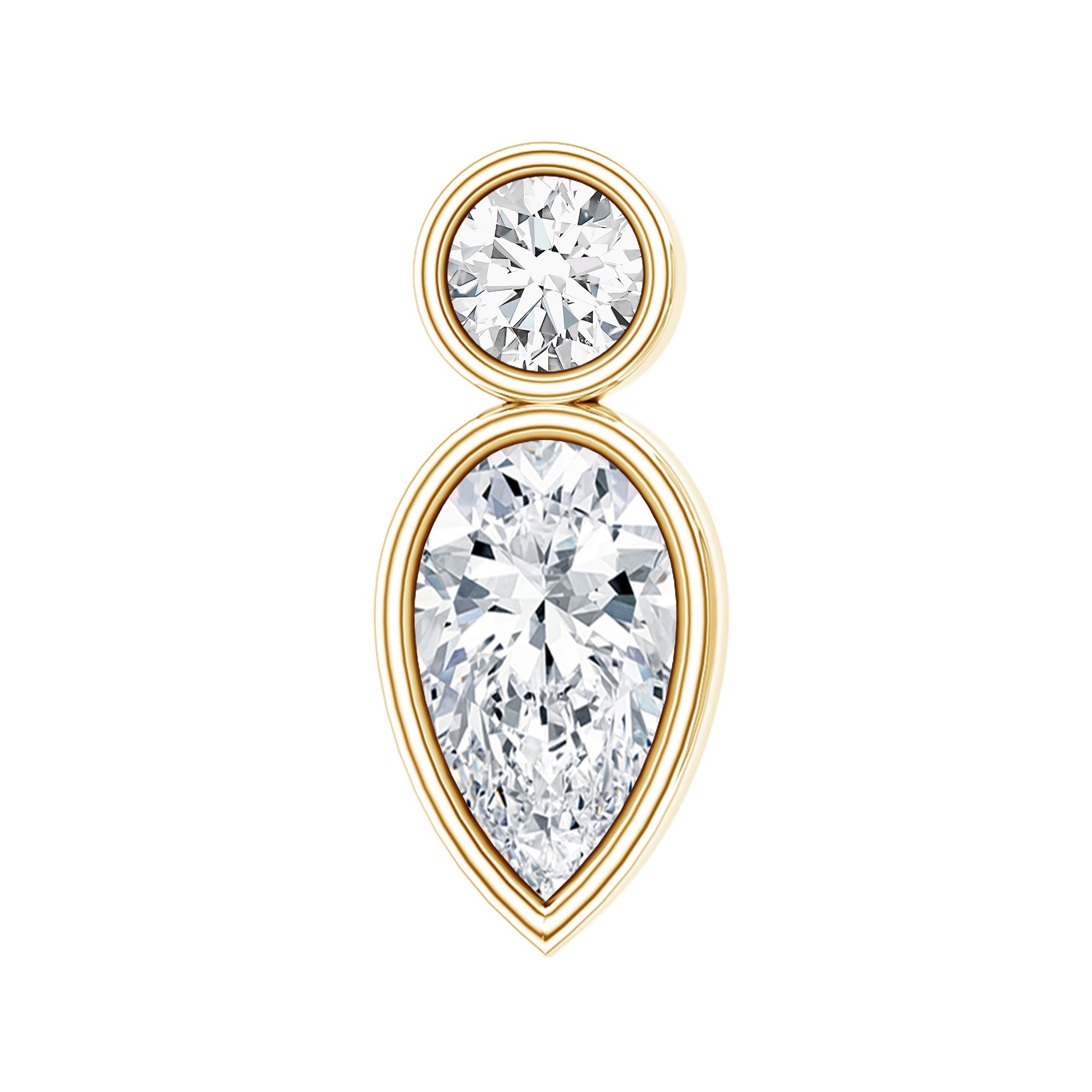 Minimal Pear Diamond Tragus Earring in Bezel Setting | Body Jewelry | Wiccan Center