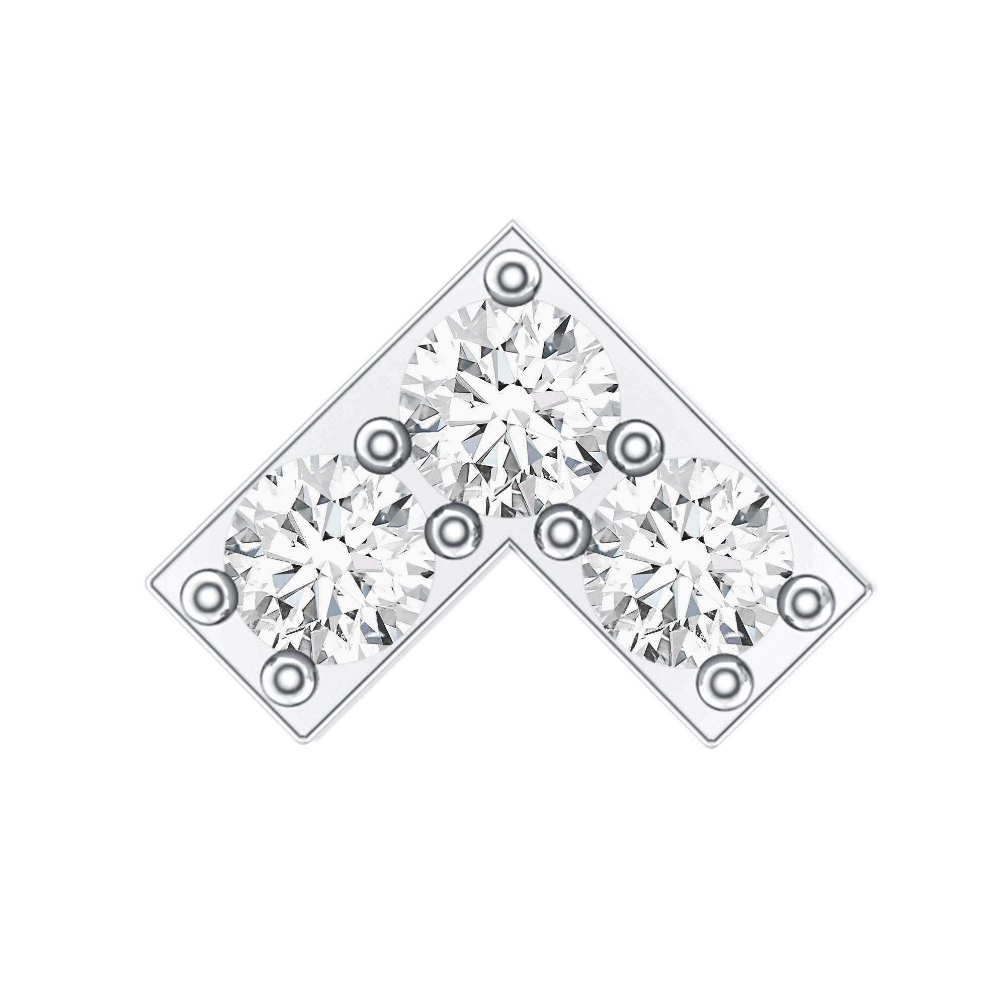 Certified Diamond Chevron V Earring for Tragus Piercing | Body Jewelry | Wiccan Center