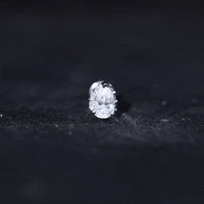 Solitaire Diamond Teardrop Tragus Earring for Women | Body Jewelry | Wiccan Center