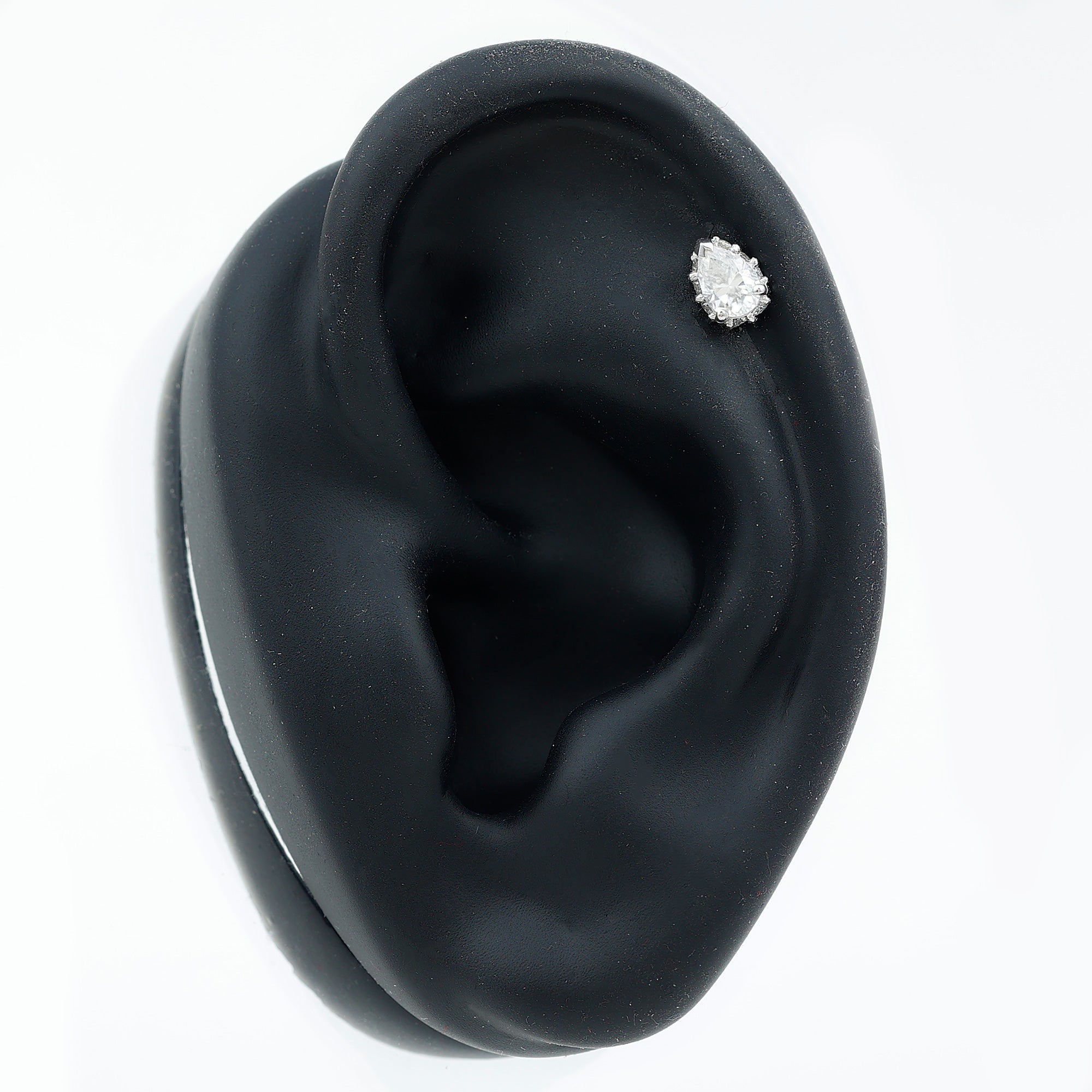 Solitaire Diamond Teardrop Tragus Earring for Women | Body Jewelry | Wiccan Center
