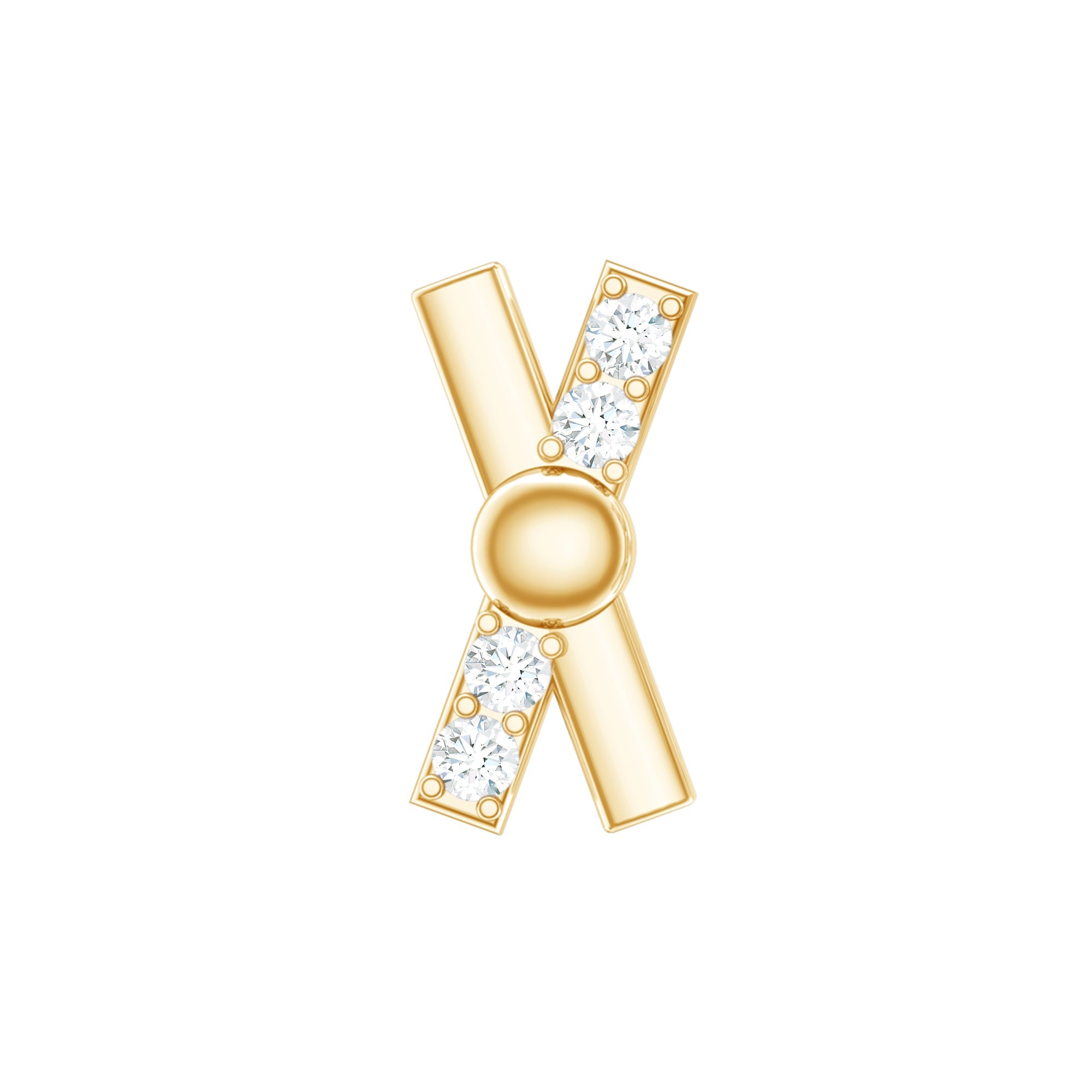 Simple Diamond X Earring for Tragus Piercing | Body Jewelry | Wiccan Center