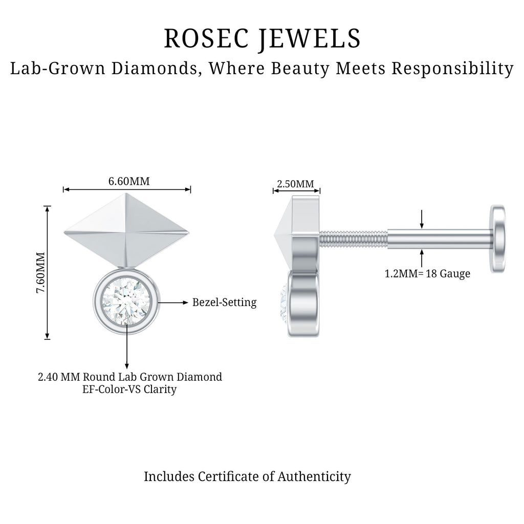 Diamond Geometric Tragus Earring | Body Jewelry | Wiccan Center