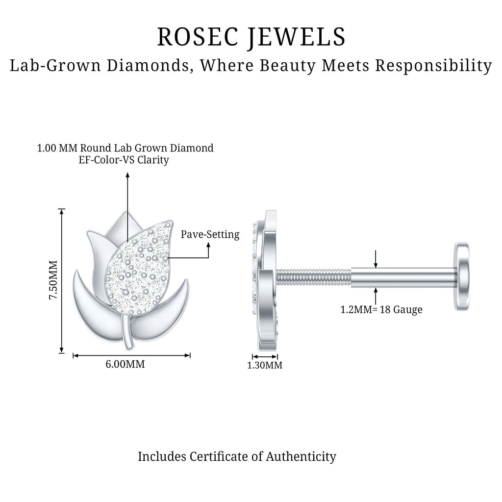 Diamond Flower Earring for Tragus Piercing | Body Jewelry | Wiccan Center