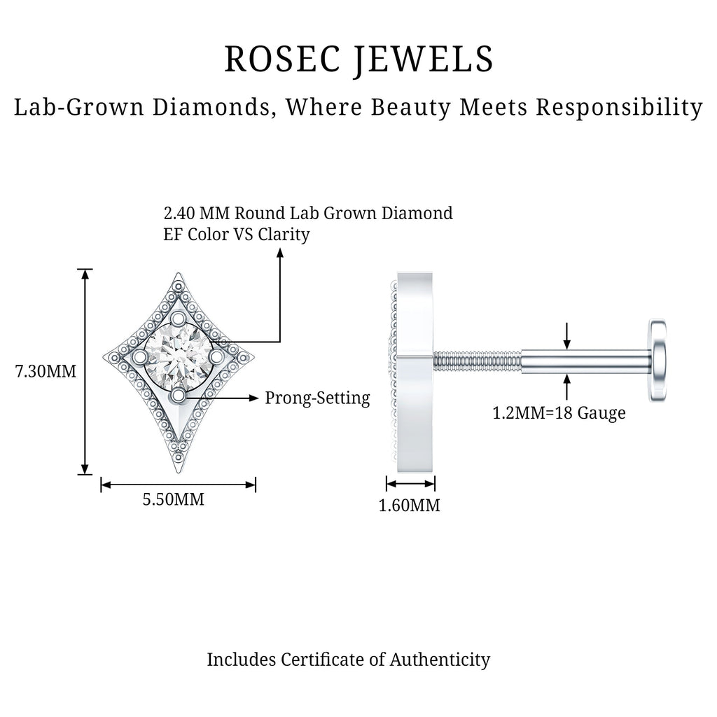 Diamond Kite Shape Tragus Earring | Body Jewelry | Wiccan Center