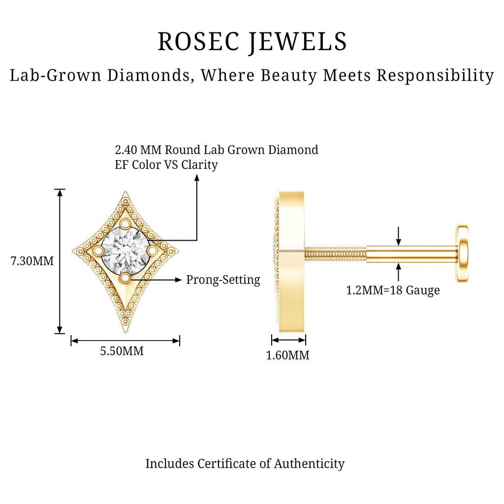 Diamond Kite Shape Tragus Earring | Body Jewelry | Wiccan Center