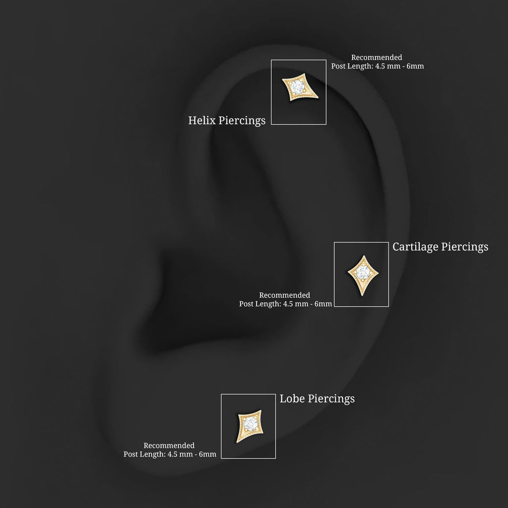 Diamond Kite Shape Tragus Earring | Body Jewelry | Wiccan Center