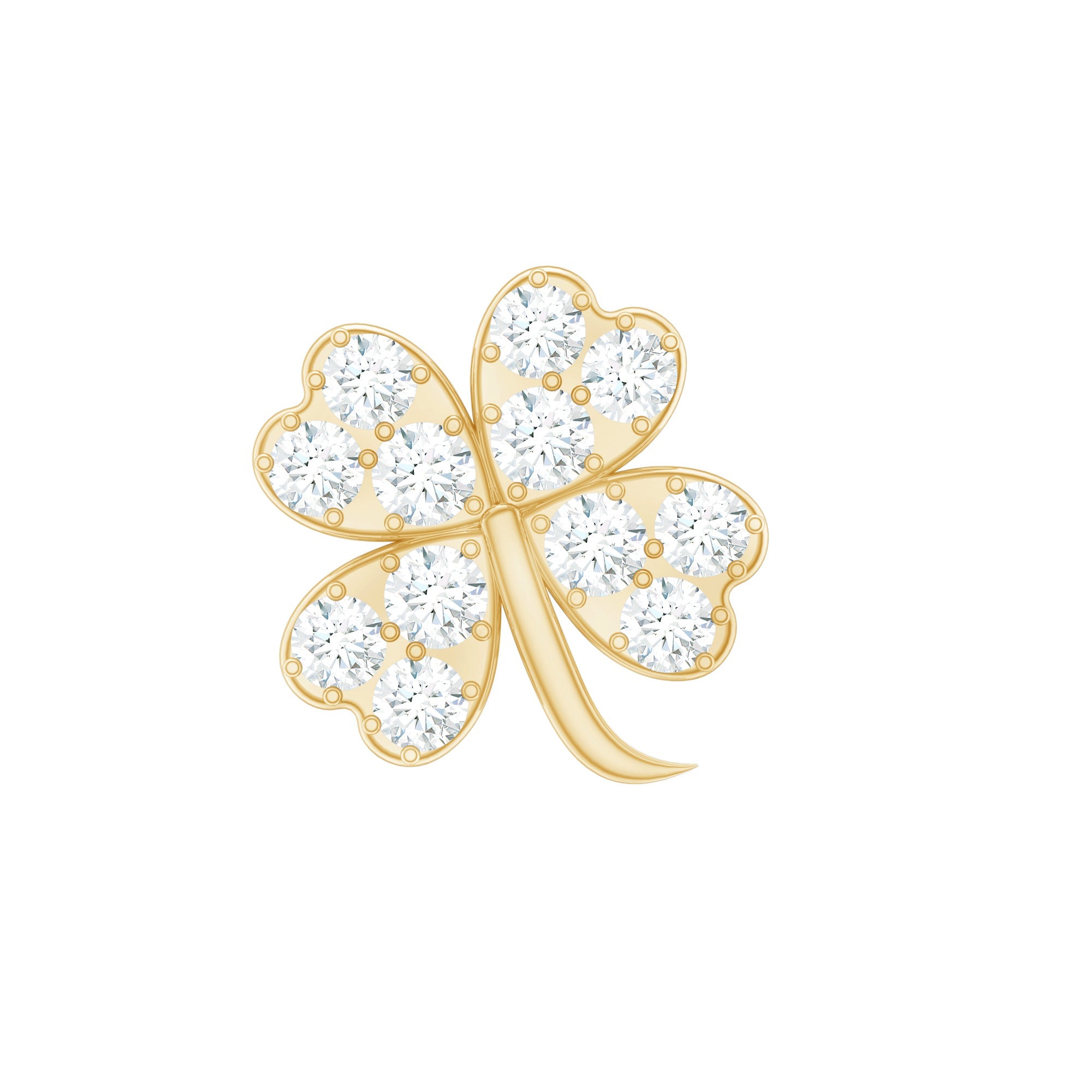Diamond Four Leaf Clover Tragus Earring | Body Jewelry | Wiccan Center