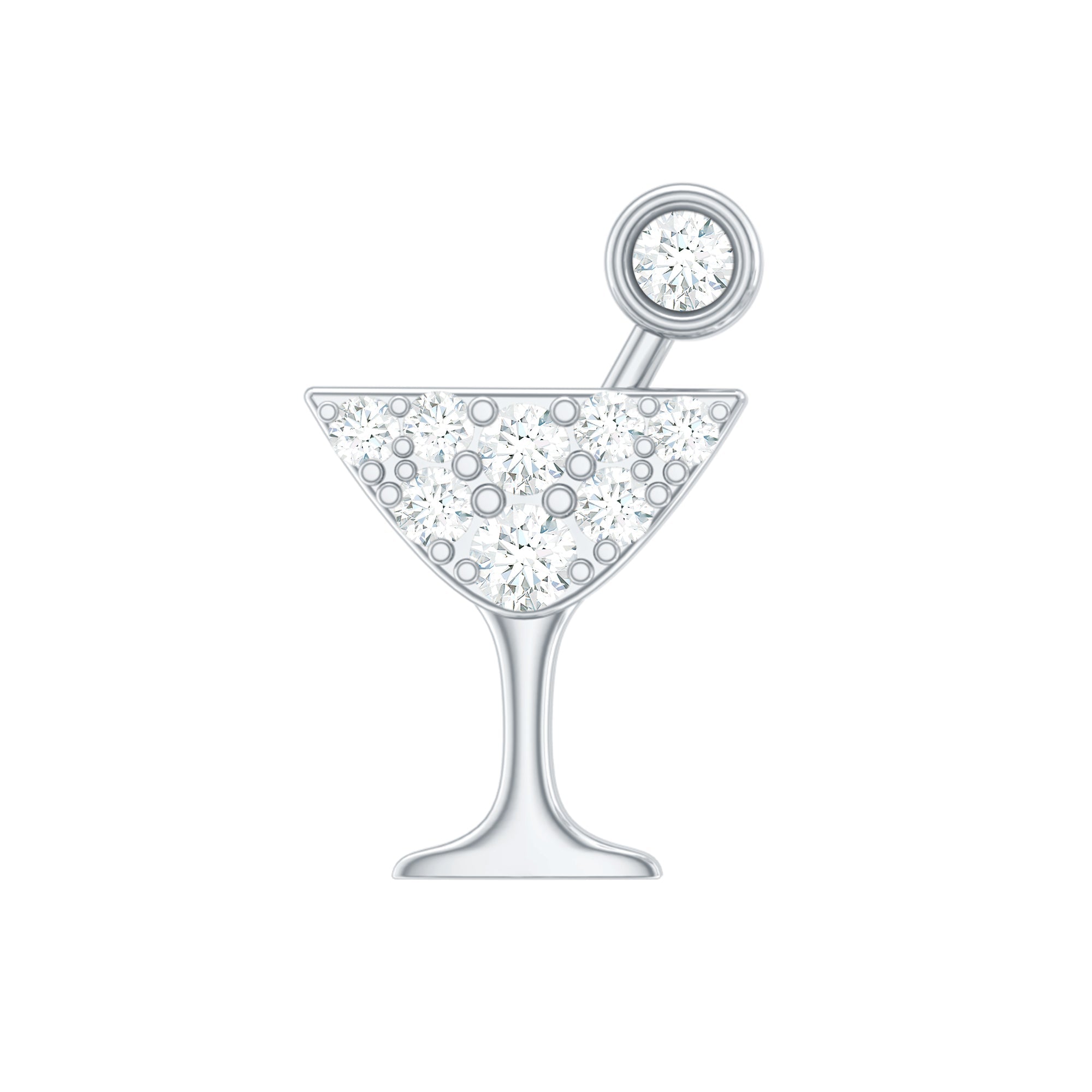 Diamond Wine Glass Earring for Tragus Piercing | Body Jewelry | Wiccan Center