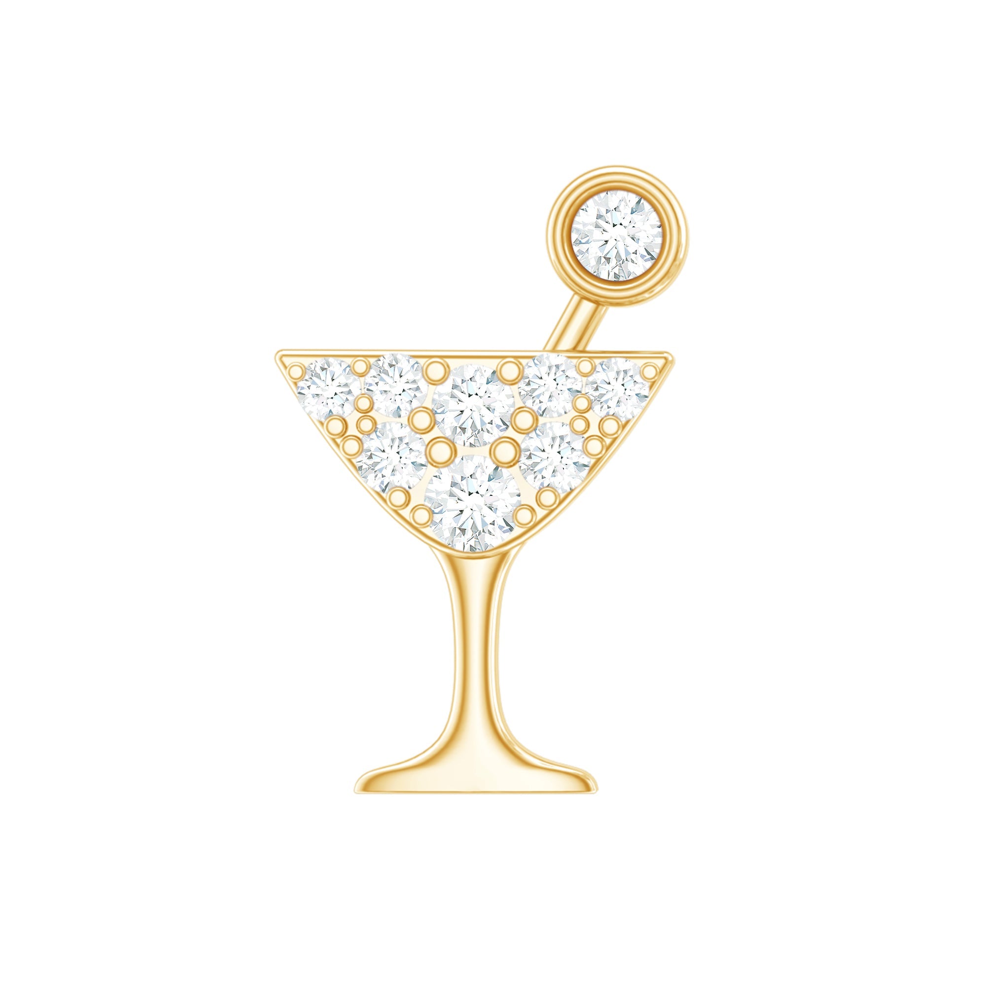 Diamond Wine Glass Earring for Tragus Piercing | Body Jewelry | Wiccan Center