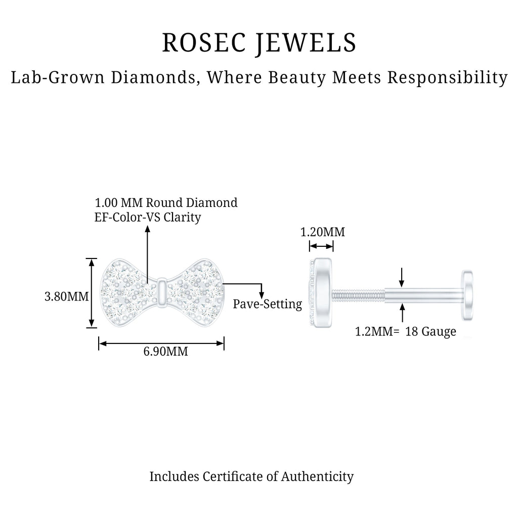 Cute Diamond Bow Earring for Tragus Piercing | Body Jewelry | Wiccan Center