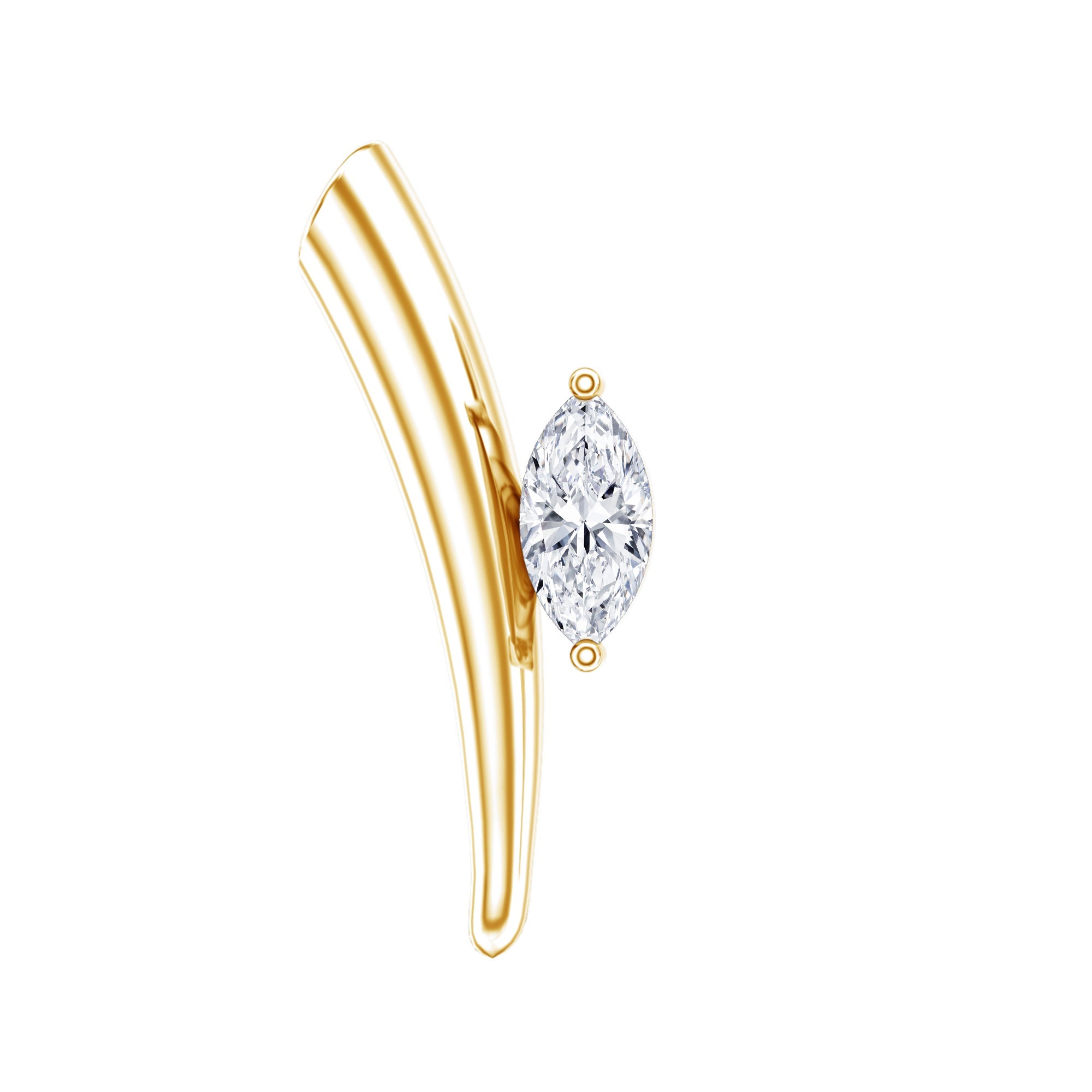 Marquise Cut Diamond Solitaire Earring for Tragus Piercing | Body Jewelry | Wiccan Center