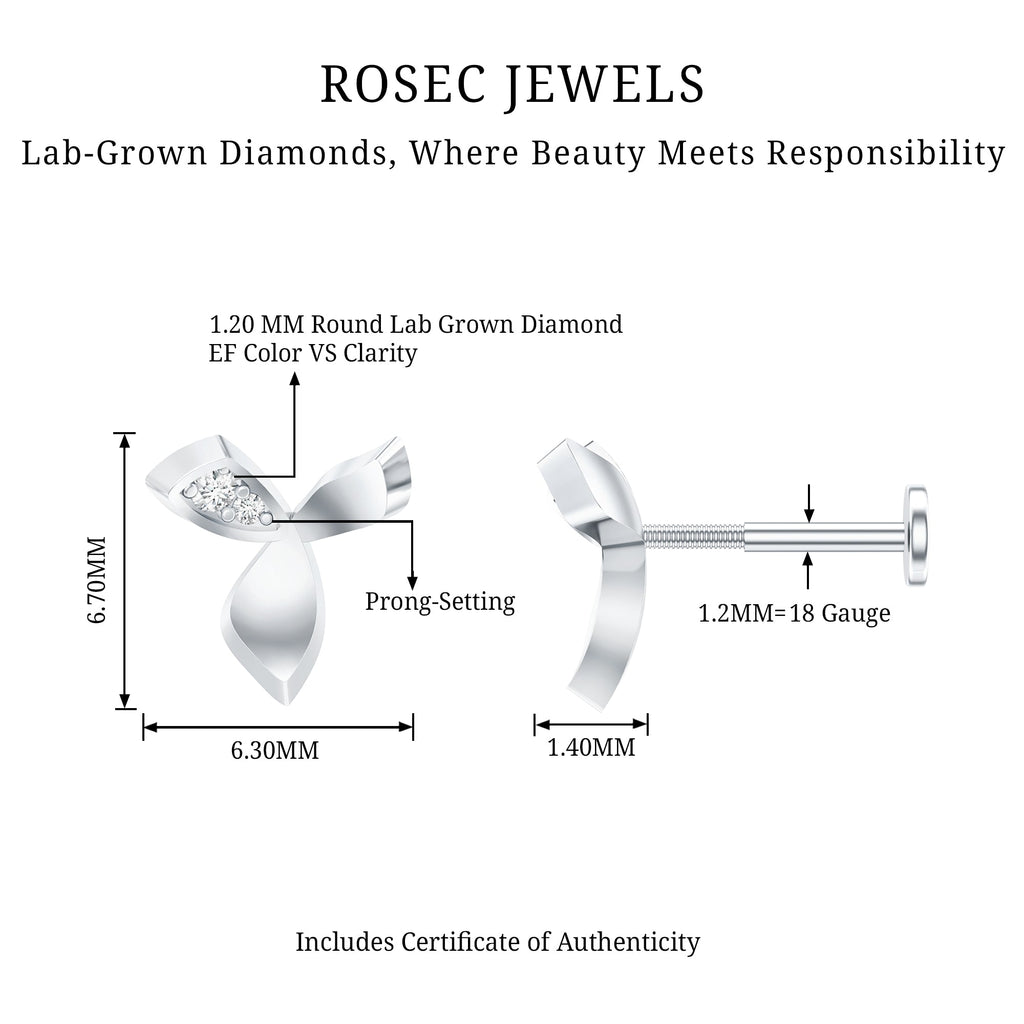 Unique Diamond Floral Earring for Tragus Piercing | Body Jewelry | Wiccan Center
