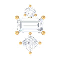 Genuine Diamond Three Stone Earring for Tragus Piercing | Body Jewelry | Wiccan Center