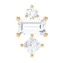 Genuine Diamond Three Stone Earring for Tragus Piercing | Body Jewelry | Wiccan Center