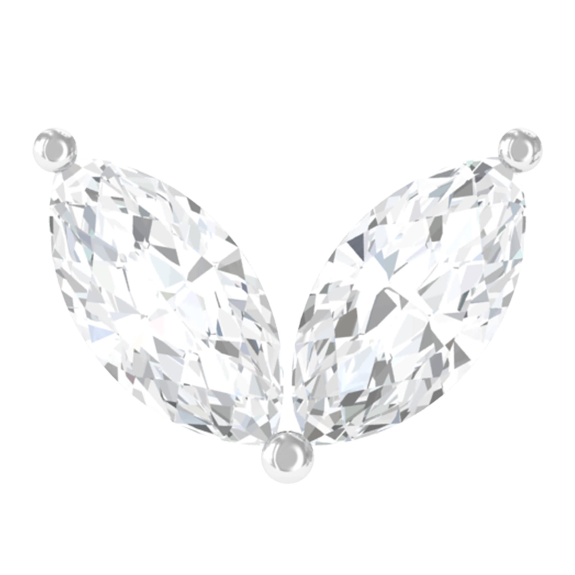 Marquise Diamond Two Stone Earring for Tragus Piercing | Body Jewelry | Wiccan Center