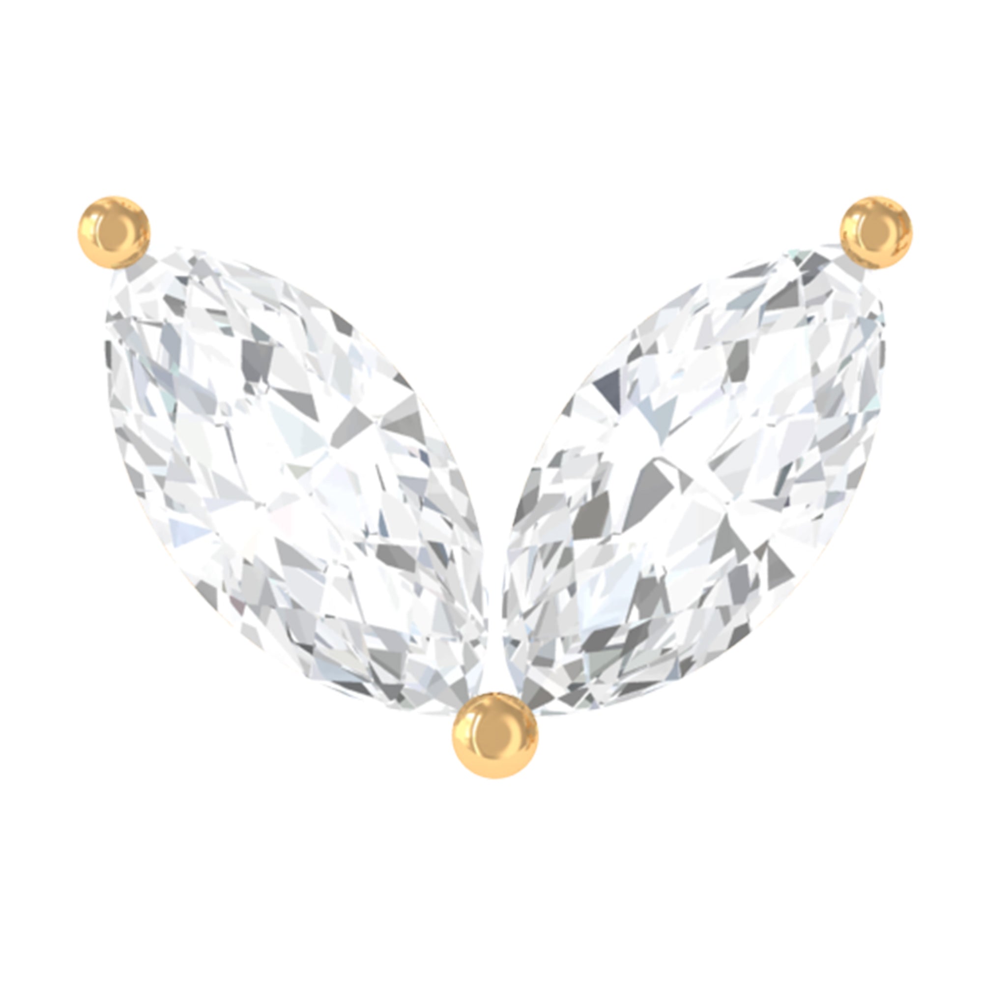 Marquise Diamond Two Stone Earring for Tragus Piercing | Body Jewelry | Wiccan Center