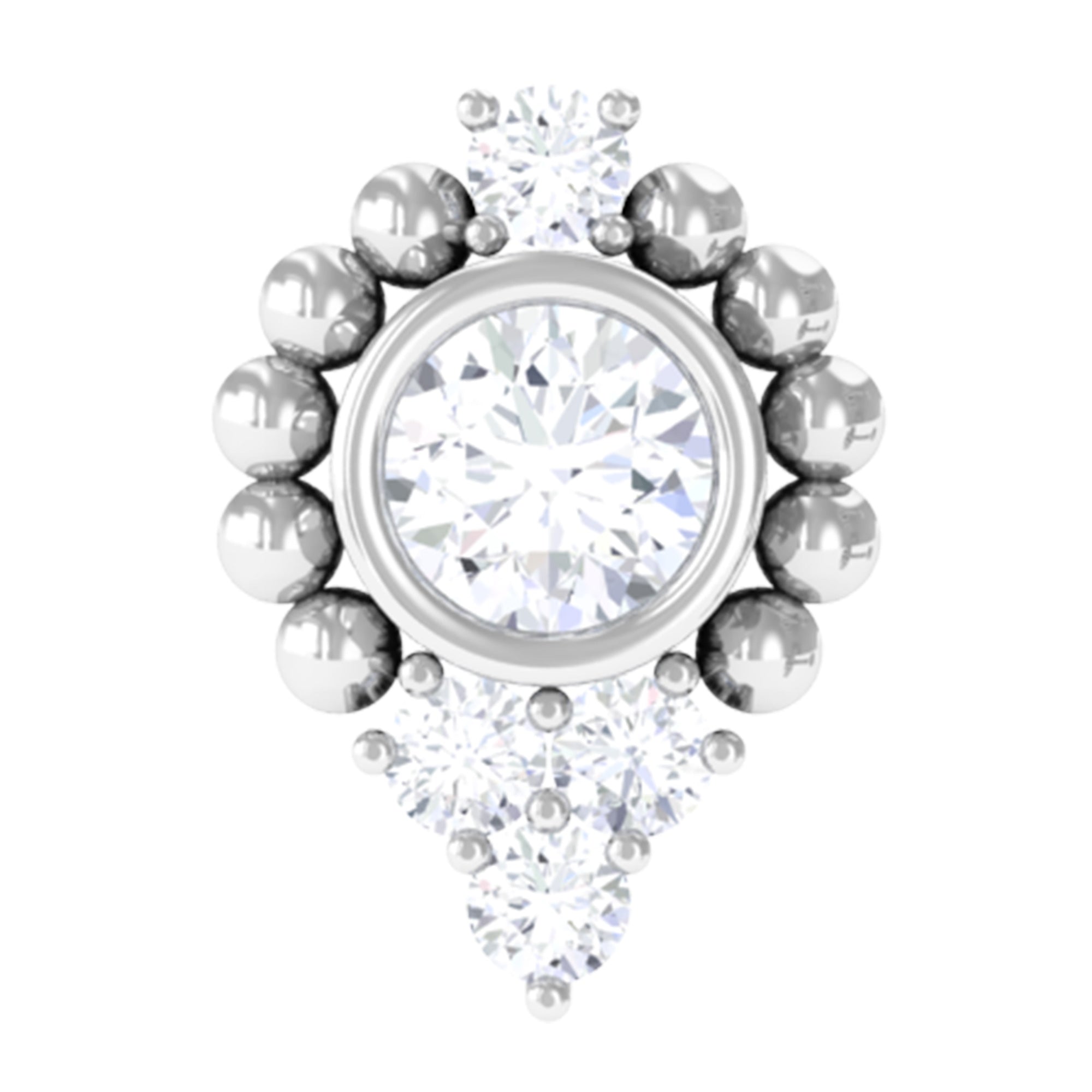Bezel Set Diamond Minimalist Earring for Tragus Piercing | Body Jewelry | Wiccan Center