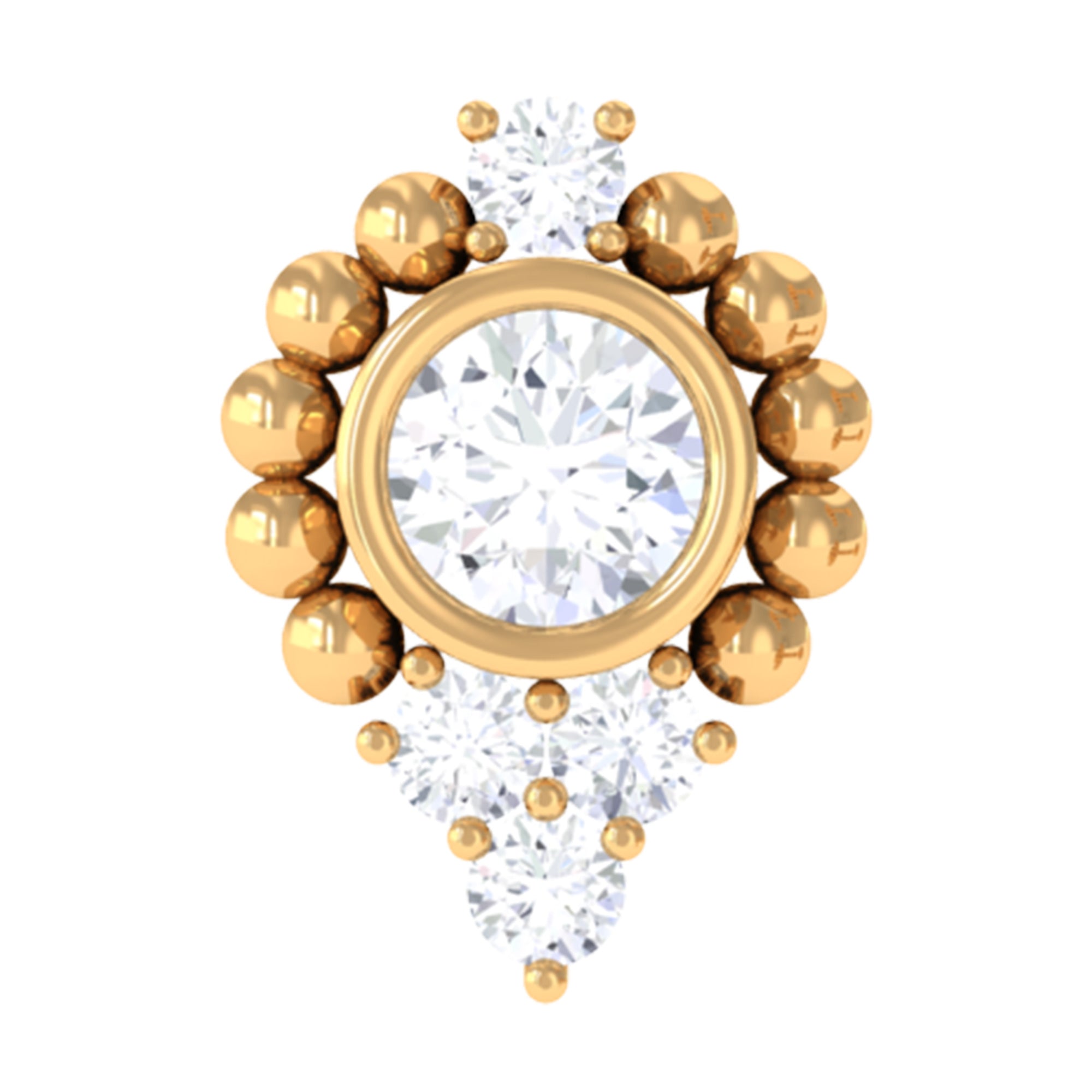 Bezel Set Diamond Minimalist Earring for Tragus Piercing | Body Jewelry | Wiccan Center