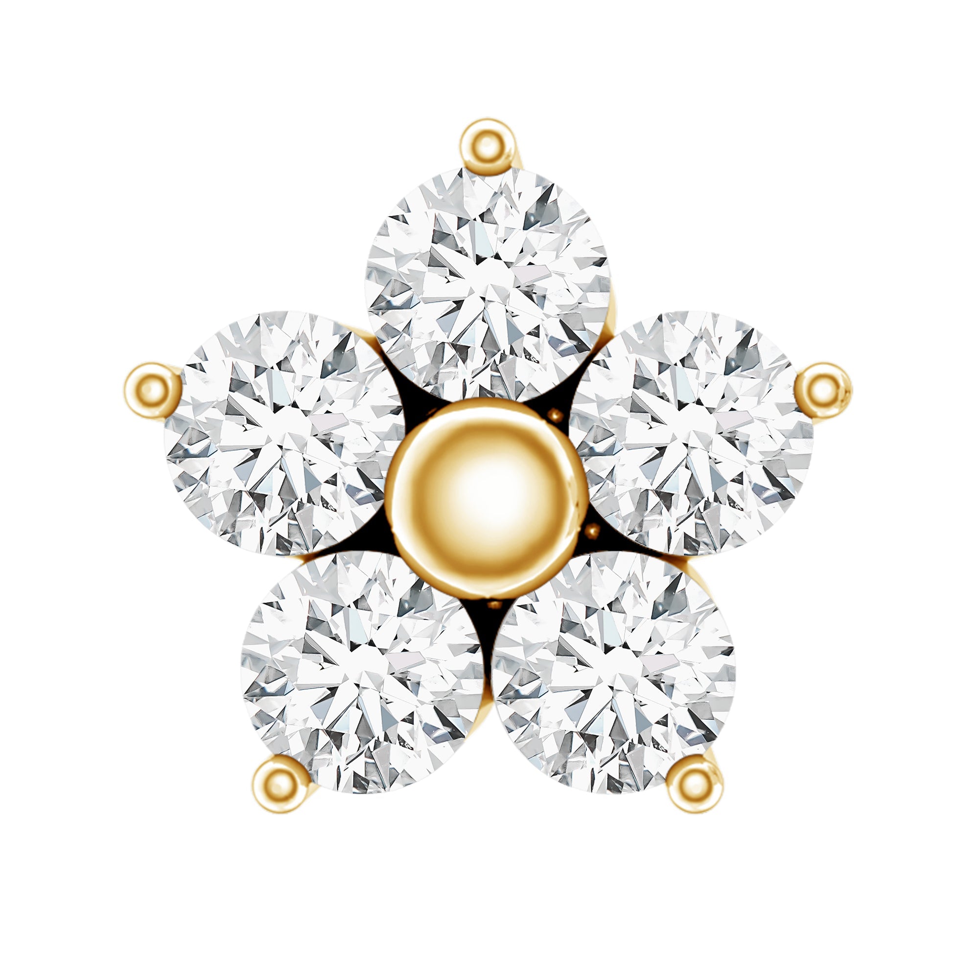 Nature Inspired Diamond Flower Earring for Tragus Piercing | Body Jewelry | Wiccan Center