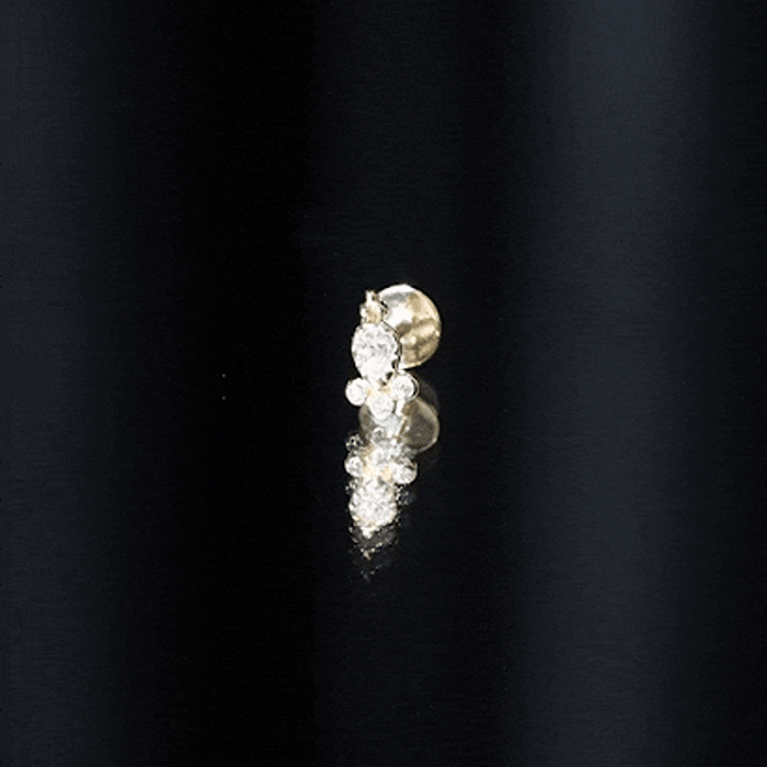Minimal Diamond Tragus Earring in Beaded Bezel Setting | Body Jewelry | Wiccan Center