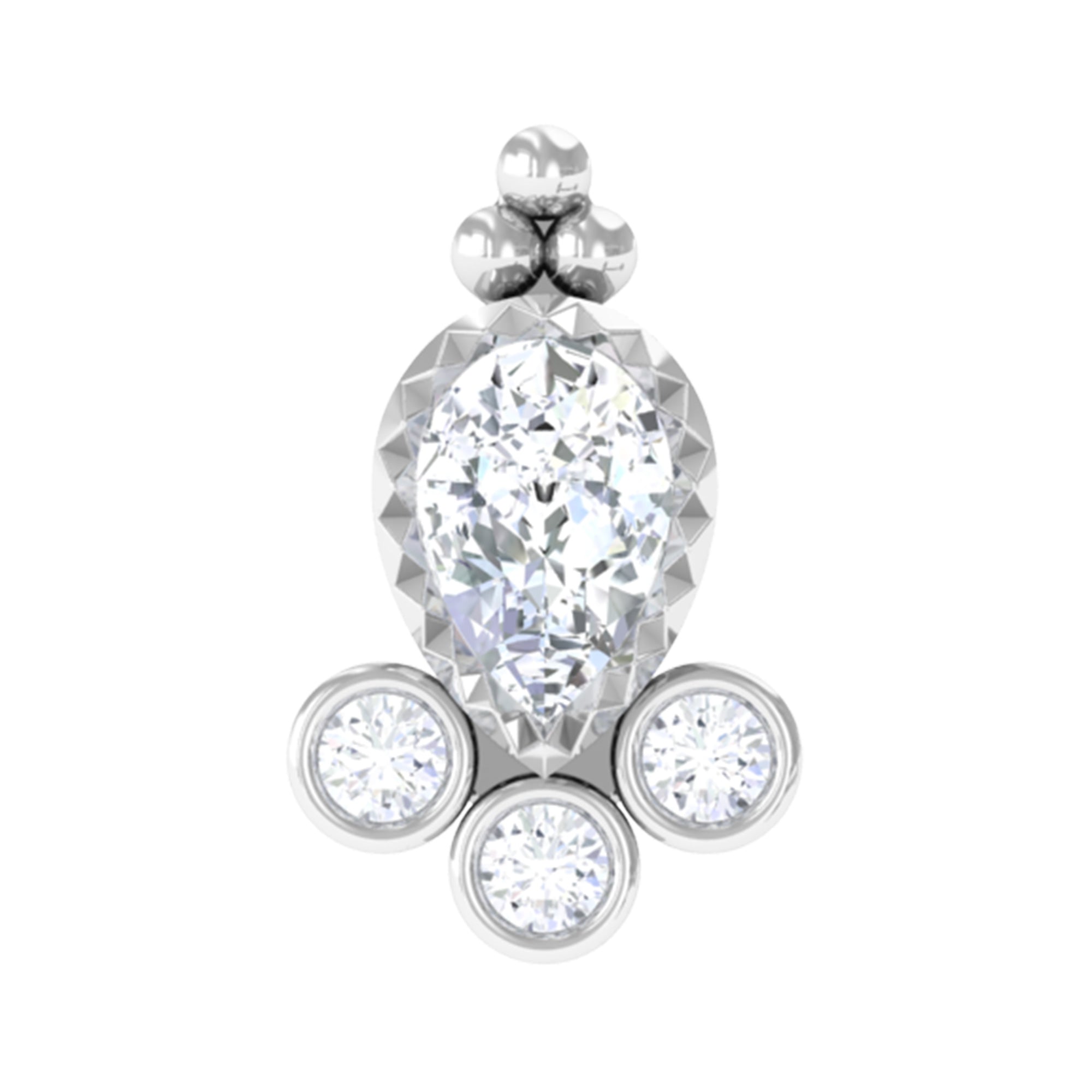 Minimal Diamond Tragus Earring in Beaded Bezel Setting | Body Jewelry | Wiccan Center