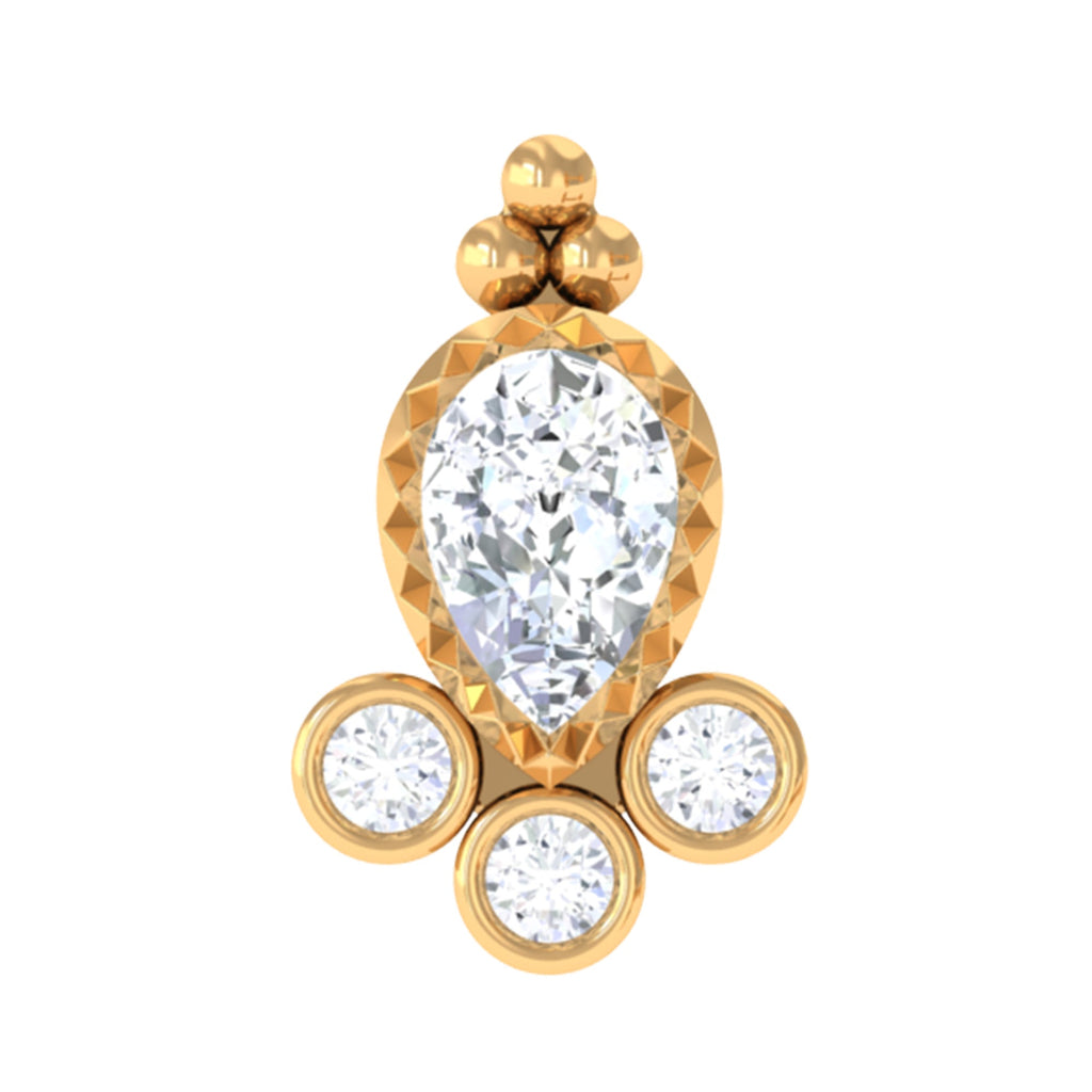 Minimal Diamond Tragus Earring in Beaded Bezel Setting | Body Jewelry | Wiccan Center
