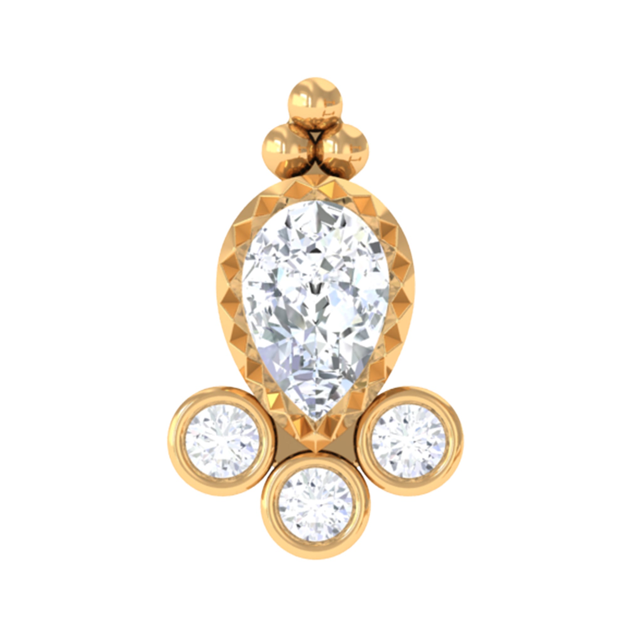 Minimal Diamond Tragus Earring in Beaded Bezel Setting | Body Jewelry | Wiccan Center