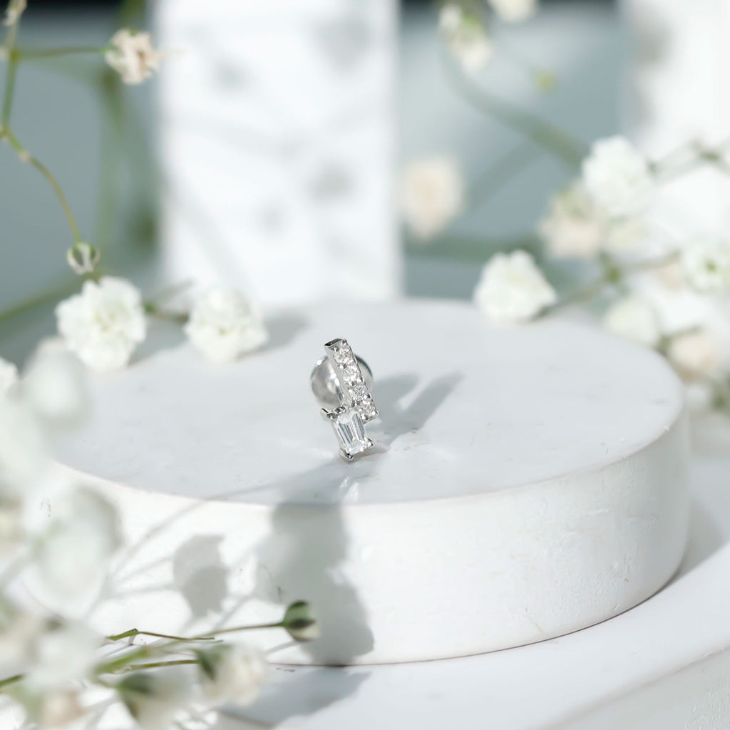 Minimalist Diamond Tragus Piercing Earring | Body Jewelry | Wiccan Center