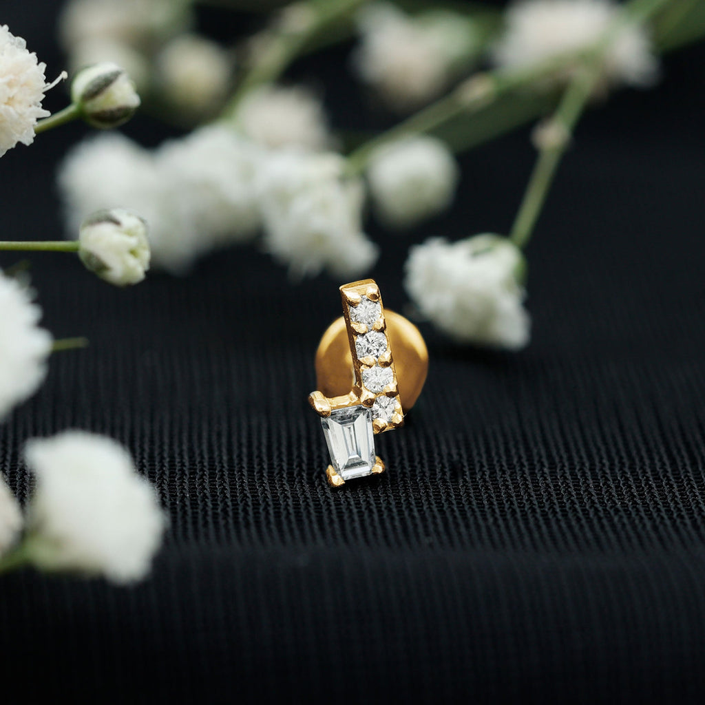 Minimalist Diamond Tragus Piercing Earring | Body Jewelry | Wiccan Center