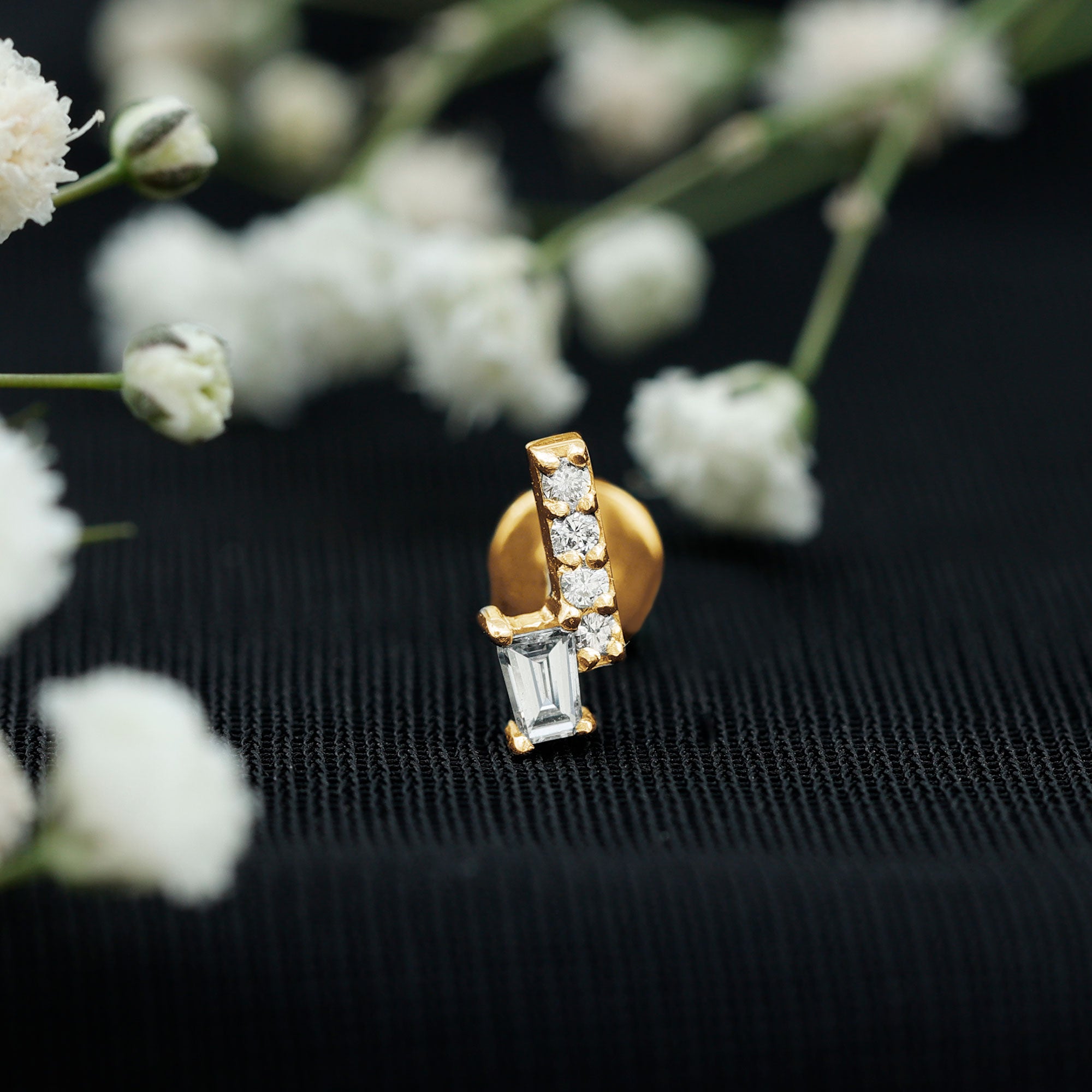 Minimalist Diamond Tragus Piercing Earring | Body Jewelry | Wiccan Center