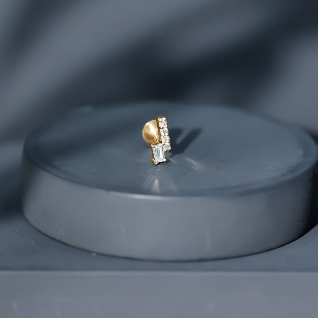 Minimalist Diamond Tragus Piercing Earring | Body Jewelry | Wiccan Center