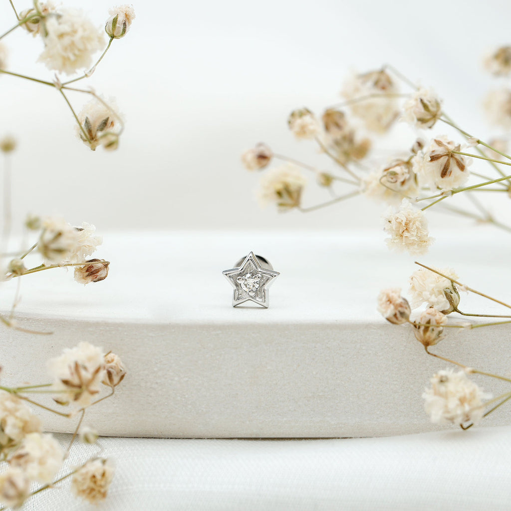 Dainty Diamond Star Earring for Tragus Piercing | Body Jewelry | Wiccan Center
