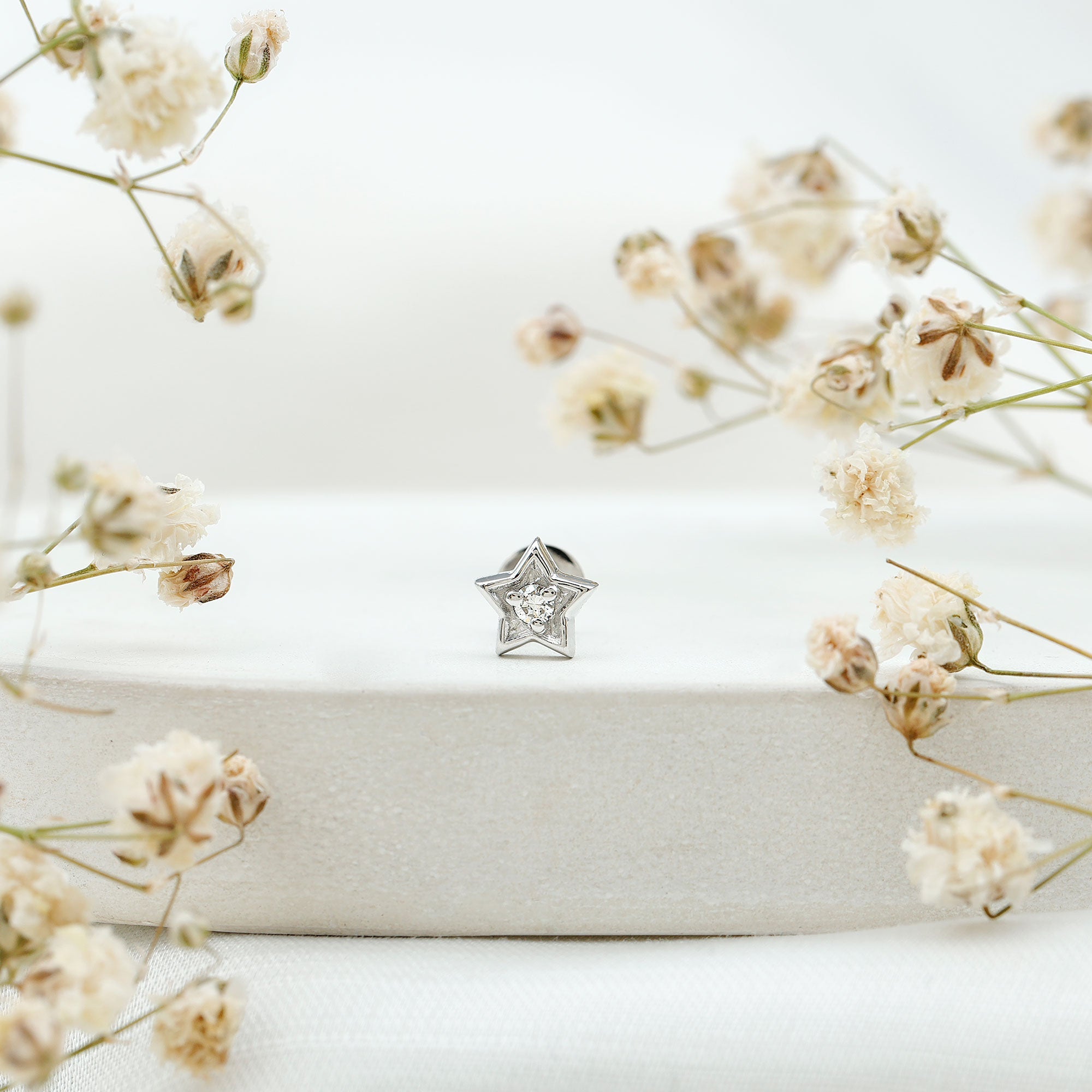 Dainty Diamond Star Earring for Tragus Piercing | Body Jewelry | Wiccan Center