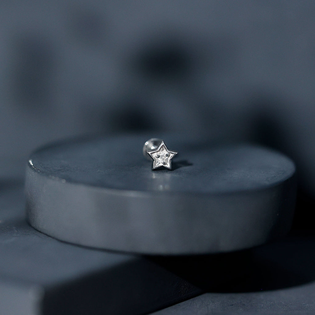 Dainty Diamond Star Earring for Tragus Piercing | Body Jewelry | Wiccan Center