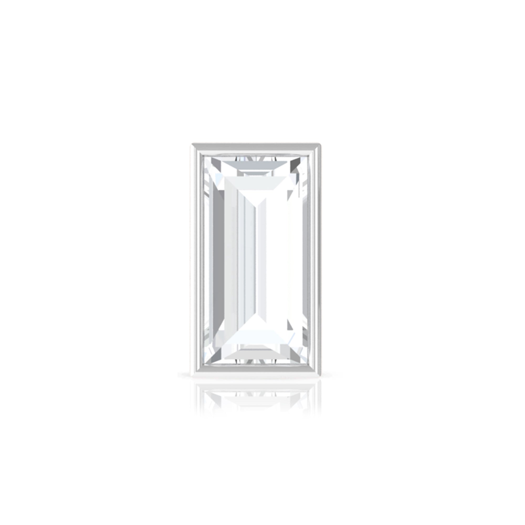 Baguette Diamond Tragus Earring in Bezel Setting | Body Jewelry | Wiccan Center